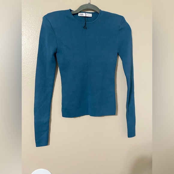 Zara Tops Zara Long Sleeve Teal Color Very Cute And Elegant Poshmark